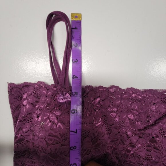 Purple Lace Long Camisole Lace Tank Top Stretchy Long Camisole - Size L- NEW - Picture 6 of 10